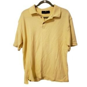 Consensus Mens Sz XL? Yellow  Solid Short Sleeve Polo Shirt
